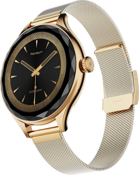 Fire-Boltt Hurricane Aura 1.26HD Display Diamond Cut Rotating Crown Wireless Charging Women Smartwatch