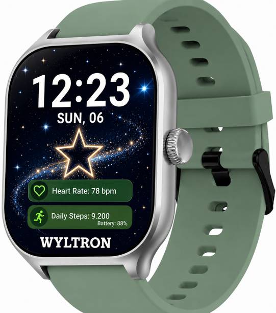 Wyltron H9 Silver Dial with Bluetooth Calling HD Display Fitness Tracker for Men Women Smartwatch