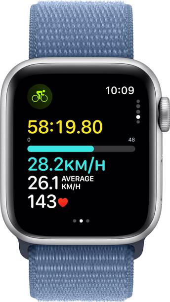 Apple Watch SE GPS + Cellular 40mm Silver Aluminium Case with Winter Blue Sport Loop