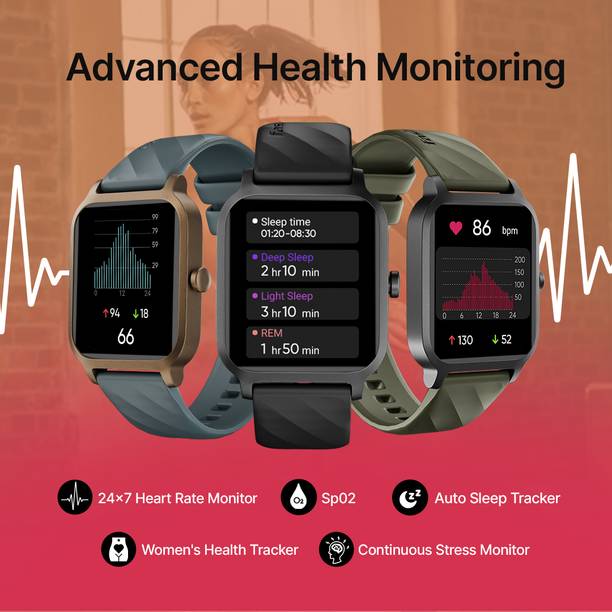 Fastrack Revoltt FS1|1.83 Display|BT Calling|Fastcharge|110+ Sports Mode|200+ WatchFaces Smartwatch  (Blue Strap, Free Size)