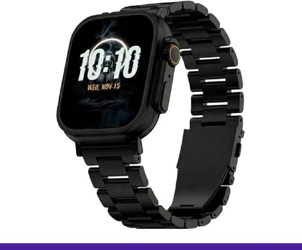 Ultra Fit T800 Metal Black Ultra Smartwatch Stainless Steel, BT Calling, Fitness & Music Smartwatch