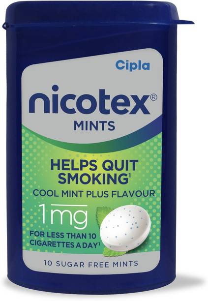 Cipla Nicotex Mints | Nicotine 1mg Sugar Free Lozenges(1 x 10Pcs)| Cool Mint Plus | Smoking Cessations