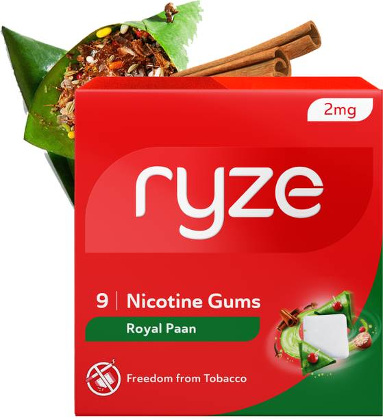 Ryze Nicotine Gum 2mg (Royal Paan) | 9 Gums Smoking Cessations