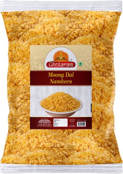 GHOTARAM Rajawadi Moong Dal Namkeen Crispy Plain Moong Dal coated with Salt-300g*1Pack