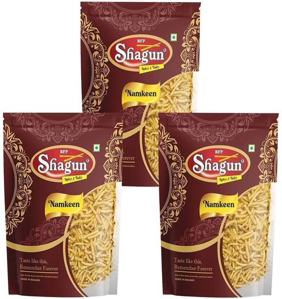 Bfp Shagun Aloo Bhujia 1.2Kg (400Gm Pack of 3) Bikaneri Namkeen Spicy and Tasty snacks