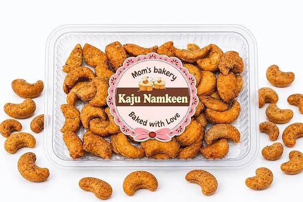 MOM'S BAKERY Kaju Namkeen- Crunchy Cashew Snack | Traditional Indian Namkeen with Spices Namkeen
