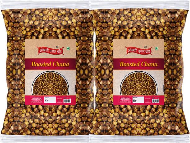 okhli musal brand Plant-Based Protein Snack Roasted Bhuna chana Bengal Gram Chickpeas-150g*2Pack