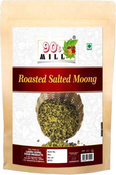 90's MILL Sprouted Roasted Green Moong Whole Namkeen Snack Roasted Mung Bean-250g*1Pack