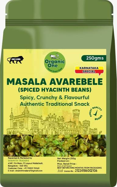Organic One Avarekalu Mixture Karnataka Special Spicy & Crunchy Roasted Hyacinth Beans Snack