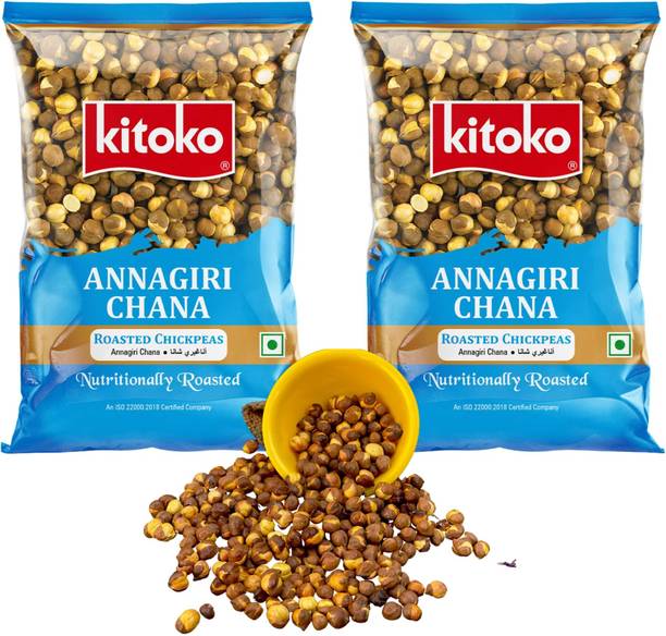 Kitoko Roasted Unsalted Annagiri Chana | Desi Chickpeas With Skin | Namkeen Bhuna Chana