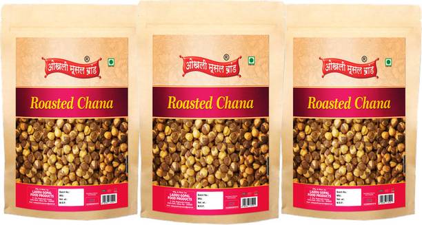 okhli musal brand Marwar Roast chana Bengal Gram Chickpea Bhuna Chana Roast Black Gram-250g*3Pack
