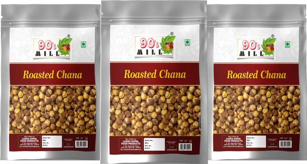 90's MILL Marwar Roast chana Bengal Gram Chickpea Bhuna Chana Roast Black Gram-250g*3Pack