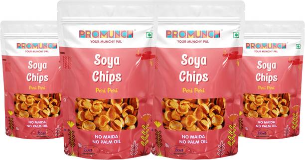 PROMUNCH Soya Chips Peri peri Crispy snacks Namkeen savoury chips No Palm Oil And Maida