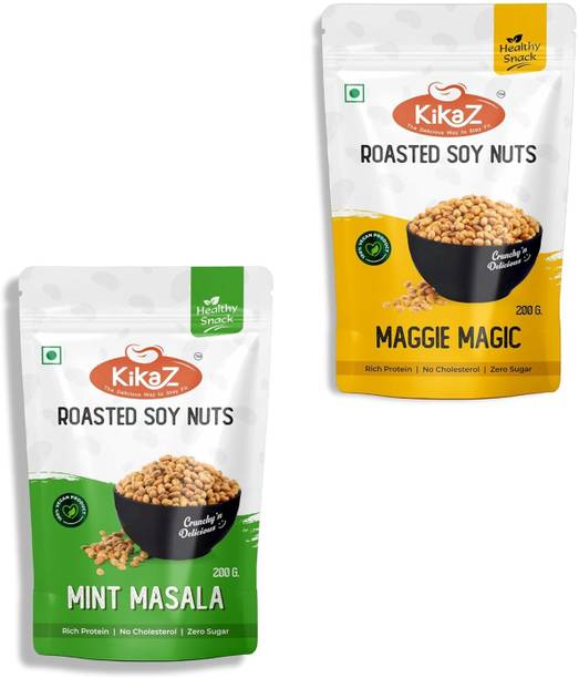 Kikaz Roasted Soyabeans, Mint Masala & Maggie Magic, Gluten-free, Healthy Namkeen