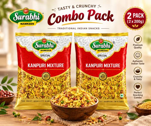 Surabhi FoodProcessors Pvt. Ltd Kanpuri Mixture Zipper - 400g Namkeen