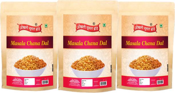 okhli musal brand Fanindrapura Masala Chana Dal Chatpata Dal CHANA DAL Savoury Namkeen-250g*3Pack