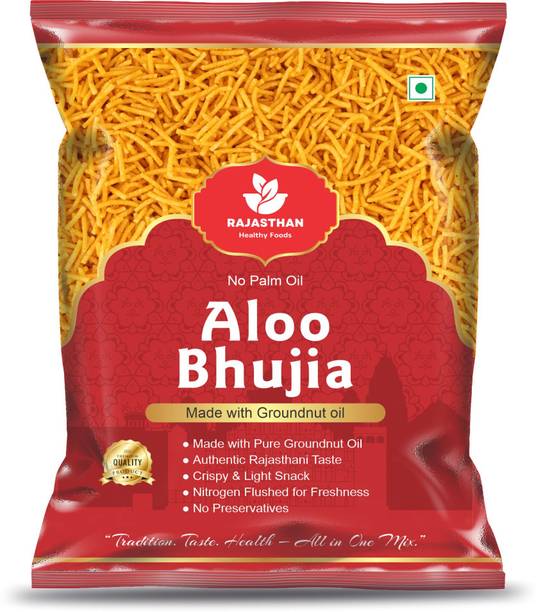 Rajasthan Healthy Food Aloo Bhujia Classic Namkeen | Zero Trans Fat | Made with Pure Groundnut Oil