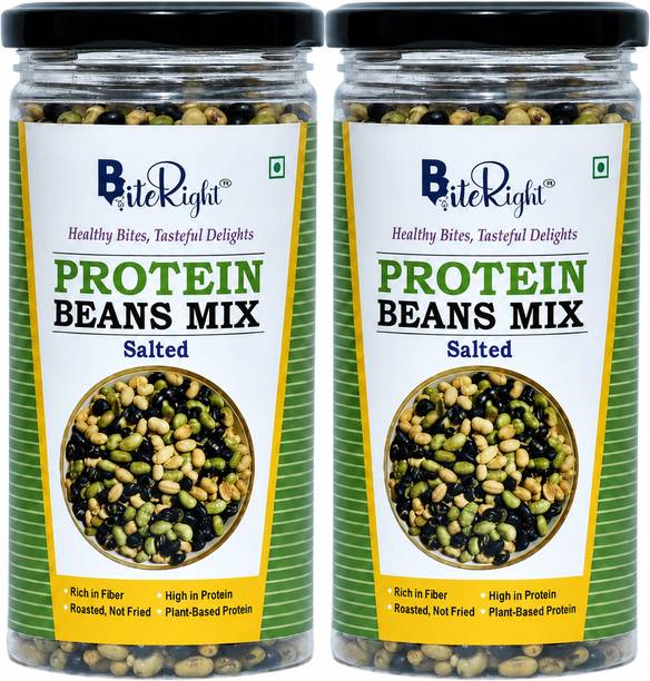 BiteRight Protein Beans Mix | Roasted Edamame, Soya Beans & Black Beans | Healthy Snack | Beans (Salted/Roasted)