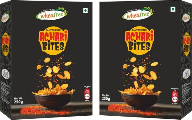 wheafree Gluten Free Achari Bites (Pack of 2 x 250g Each) | Lactose Free | Nut Free