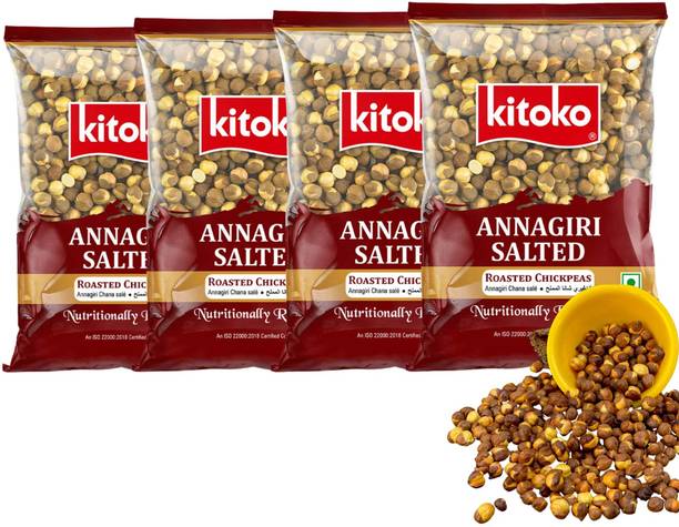 Kitoko Roasted Salted Annagiri Chana | Desi Chickpeas With Skin | Namkeen Bhuna Chana