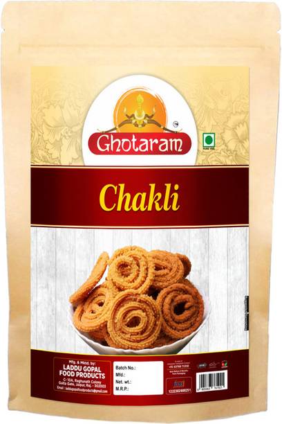 GHOTARAM Butter Chakli Chakoli | Murukku | Bhajni Chakli | Tea Namkeen Snacks-350g*1Pack
