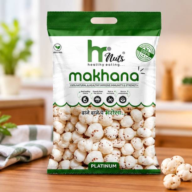 HR NUTS PM 456 RAW MAKHANA | 100% Natural | Gluten Free | Low Fat | High Protein Makhana