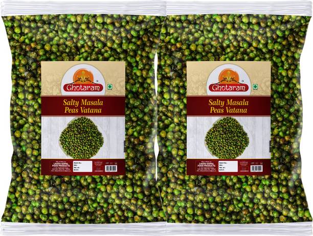 GHOTARAM Masala Matar Bhuna Masala Green Matar Spicy Roasted Pea Chakhna Snack-150g*2Pack