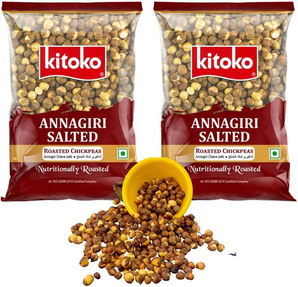 Kitoko Roasted Salted Annagiri Chana | Desi Chickpeas With Skin | Namkeen Bhuna Chana