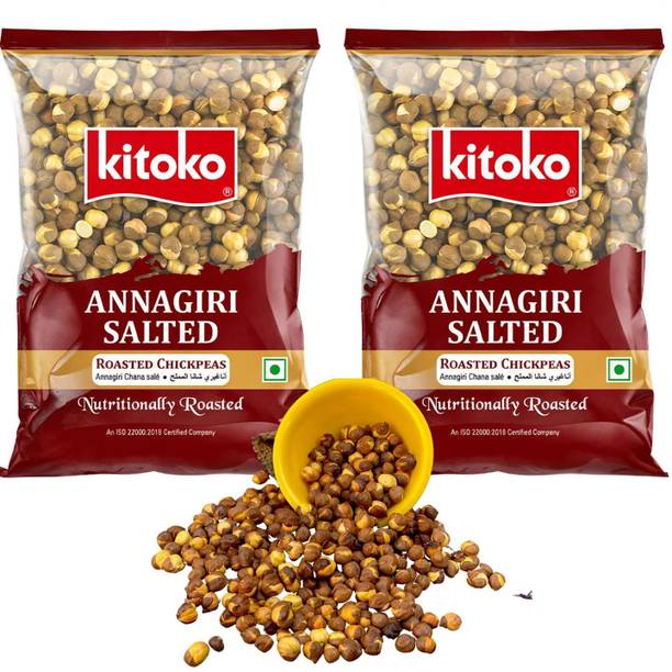 Kitoko Roasted Salted Annagiri Chana | Desi Chickpeas With Skin | Namkeen Bhuna Chana Chana