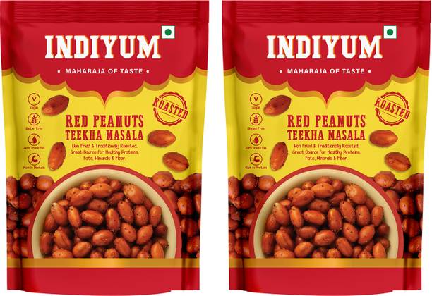 Indiyum Red Peanuts Teekha Masala | Roasted - Non Fried | Party Snack