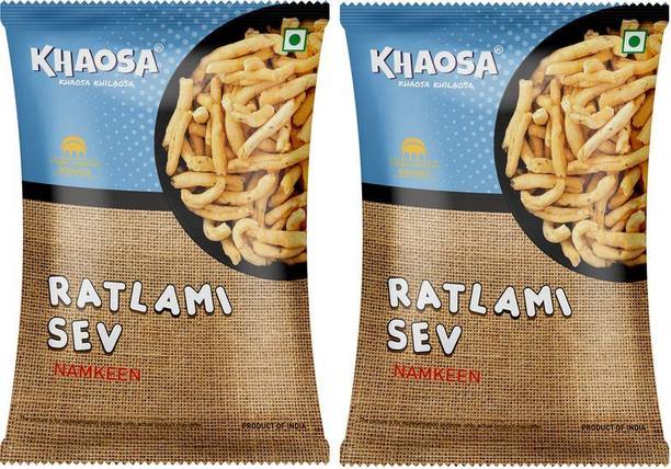 KHAOSA Ratlami Sev 400Gm (200Gm x 2) Bhujia Sev