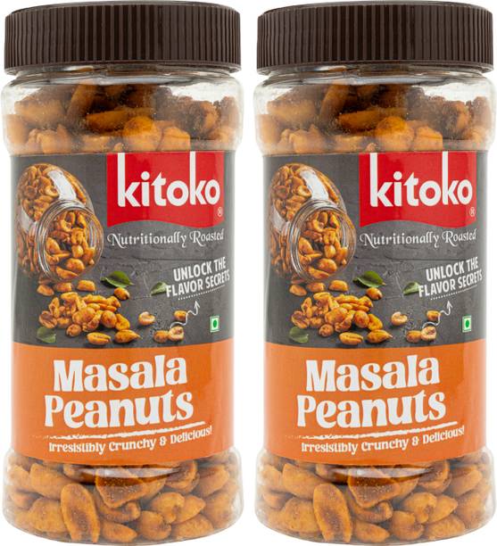 Kitoko Canned Masala Roasted Peanuts, Namkeen Flavoured Peanuts, Crunchy Peanuts