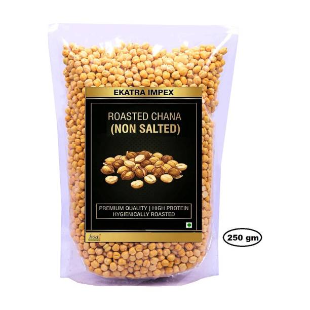 EKATRA IMPEX Roasted Chana Unsalted, Plain Chickpeas, Bhuna Chana, Whole Daria Namkeen