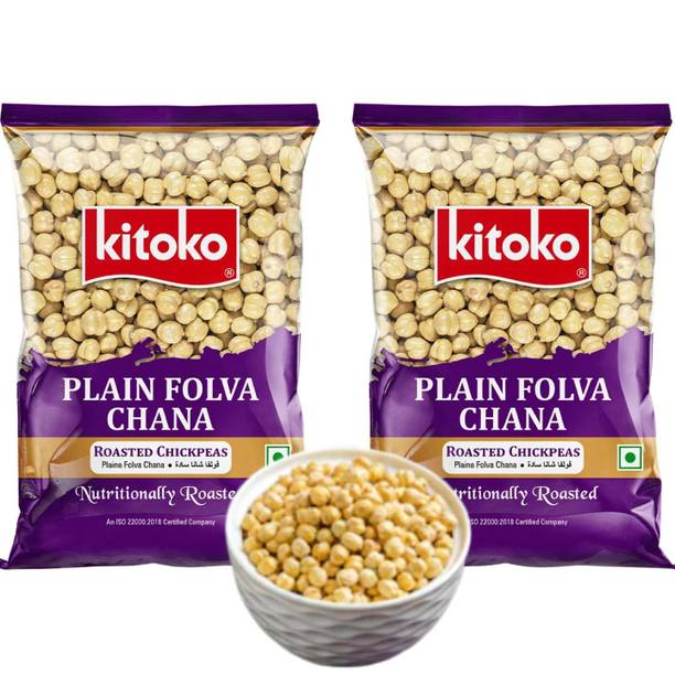Kitoko Roasted Unsalted Plain Folva Chana| Chickpeas Without Skin | Namkeen Bhuna Chana Chana
