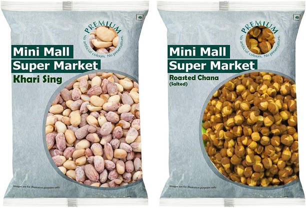 MINIMALL SUPER MARKET Salted Roasted Bhuna Chana/Roasted Salted Peanut (250 g X 2) PQ