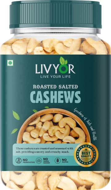 LIVYOR Roasted & Salted Cashews, Crunchy Kaju Cashews