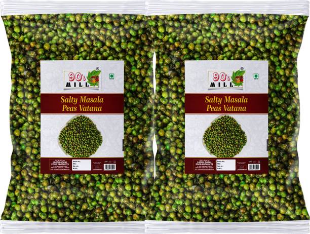 90's MILL Bombay Roasted Fried Spicy Green Peas / Chatpata Matar / Namkeen Peas-150g*2Pack