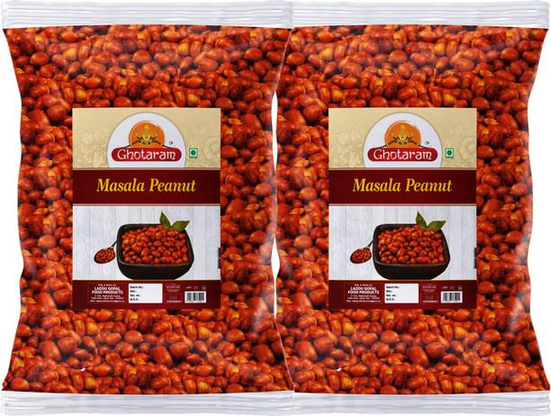 GHOTARAM Fried Masala Groundnut Namken Masala Peanut FarmFresh Masala EarthNut-350g*2Pack