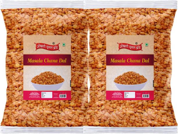 okhli musal brand Organic Masala Chana Dal Namkeen Fried Split Chana Dal Namkeen Snack-350g*2Pack