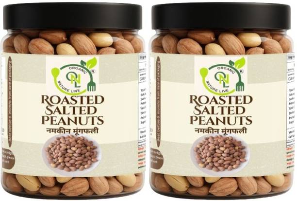 organic nature live Roasted Salted Peanuts | Crunchy Snack | 500gx2