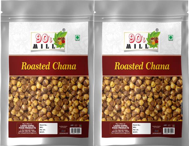 90's MILL Whole Sabut Roasted Chana Bhuna Roasted Chickpeas Double Roast Chana-150g*2Pack