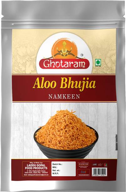 GHOTARAM Marwar Rajapuri Aloo Bhujiya Bhujia Aloo bhjiya Alu Bhujiya Namkeen-250g*1Pack