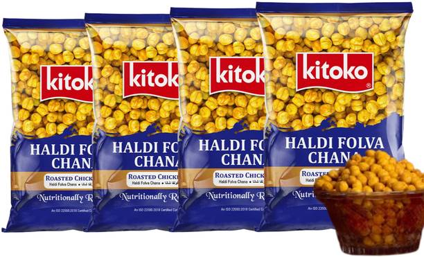 Kitoko Roasted Salted Haldi Chana | Desi Chickpeas Without Skin | Namkeen Bhuna Chana