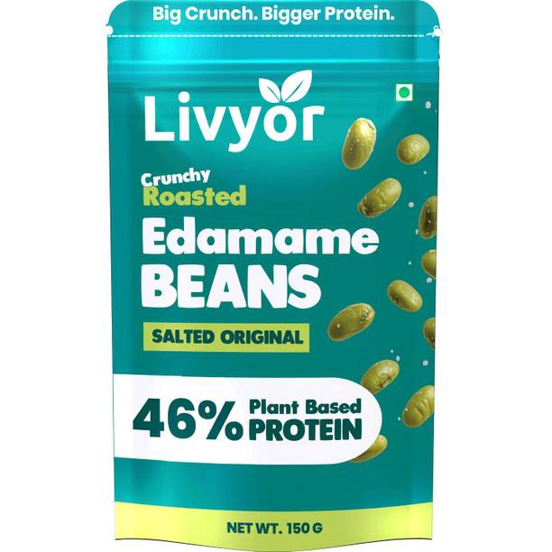 LIVYOR Roasted Edamame Beans | Salted Original | Plant-Based Protein | Gluten Free Beans (Salted/Roasted)