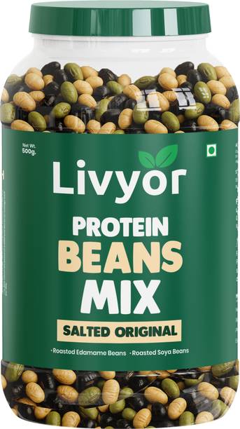LIVYOR Protein Beans | Roasted Edamame & Soya Beans Beans (Salted/Roasted)