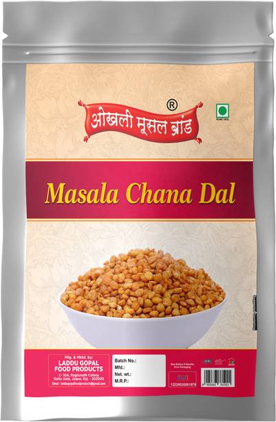okhli musal brand MASALA CHANA DAL Namken Split Chickpeas Spicy & Crispy Taste Namkeen-250g*1Pack