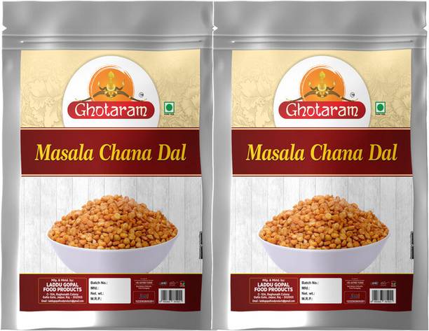 GHOTARAM Organic Masala Chana Dal Namkeen Fried Split Chana Dal Namkeen Snack-150g*2Pack Chana Dal