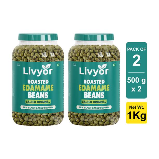 LIVYOR Roasted Edamame Beans | Salted Original | Plant-Based Protein | Gluten Free Beans (Salted/Roasted)