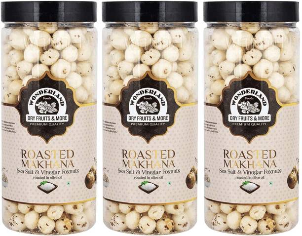 WONDERLAND FOODS (DEVICE) Roasted Makhana Sea Salt and Vinegar Foxnuts 100 g - Pack of 3