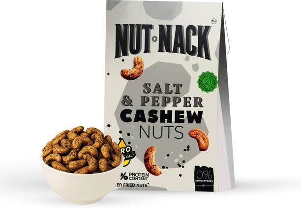 NutNack Salt & Pepper Cashew Nuts with Zero Added Oil, Crunchy & Roasted Cashew
